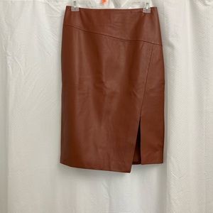 White I Black Market Leather Skirt